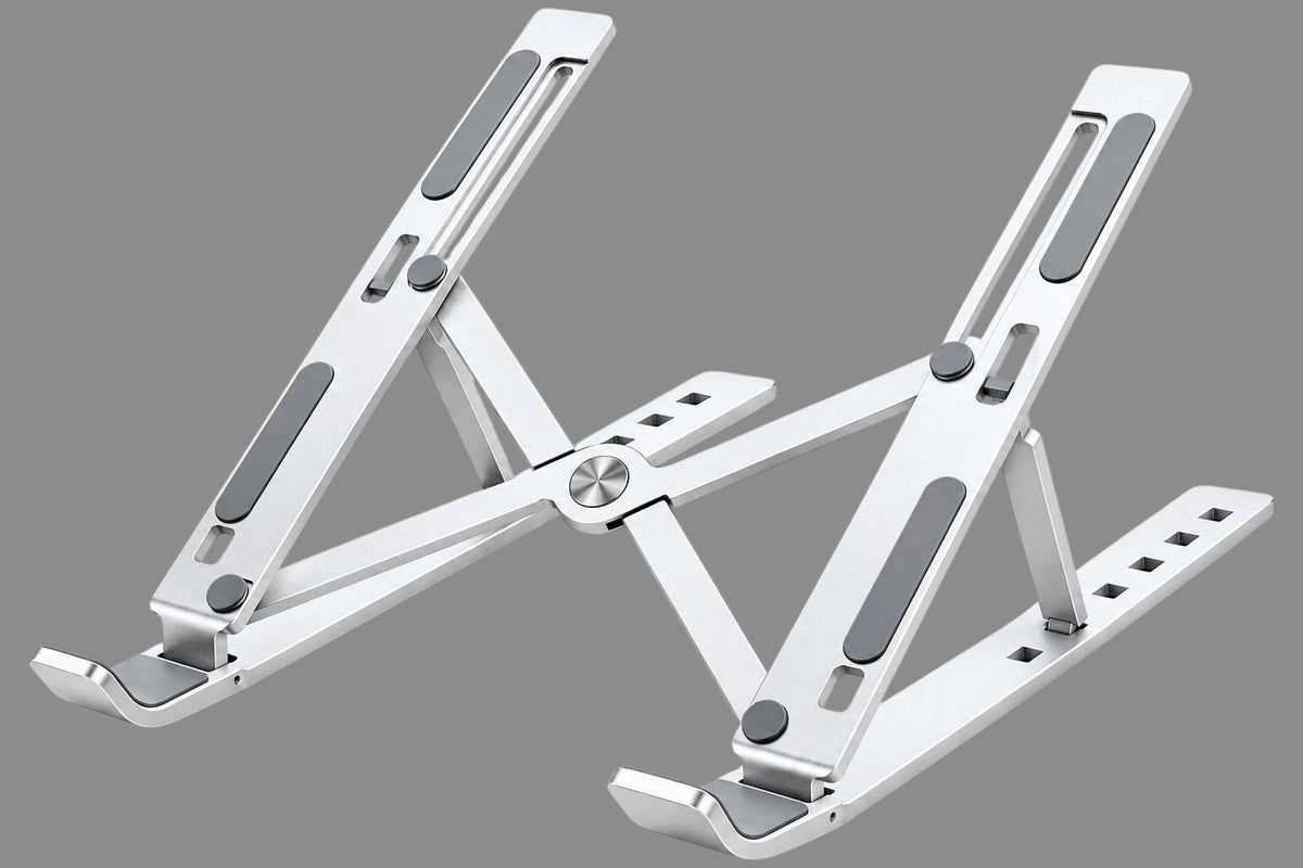 Upix 7 Angle Aluminum Laptop Stand Portable with Adjustable Height and Fully Foldable Raiser