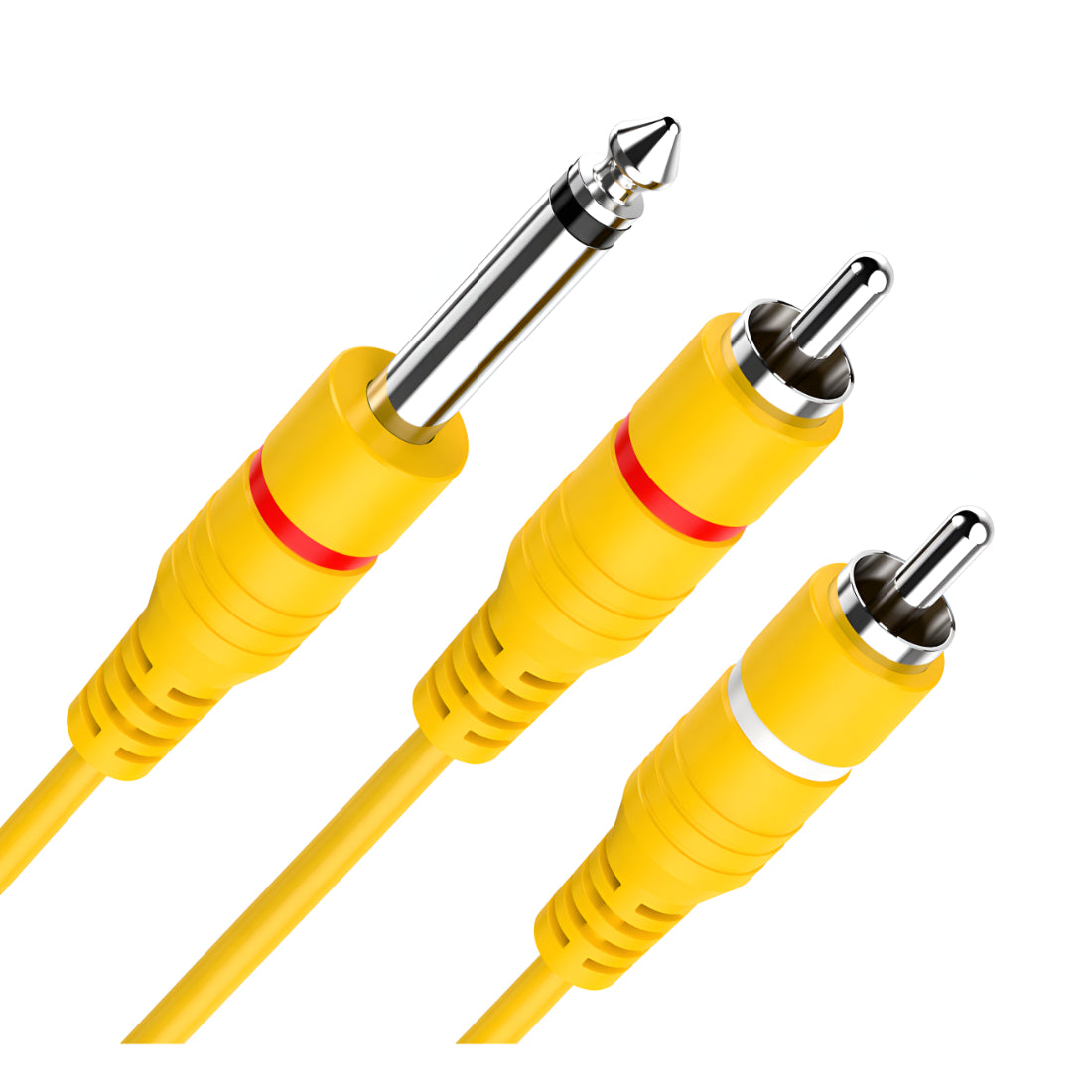 Upix 6.35mm Jack to 2RCA Audio Cable (Male to Male) - 1.3 Meters