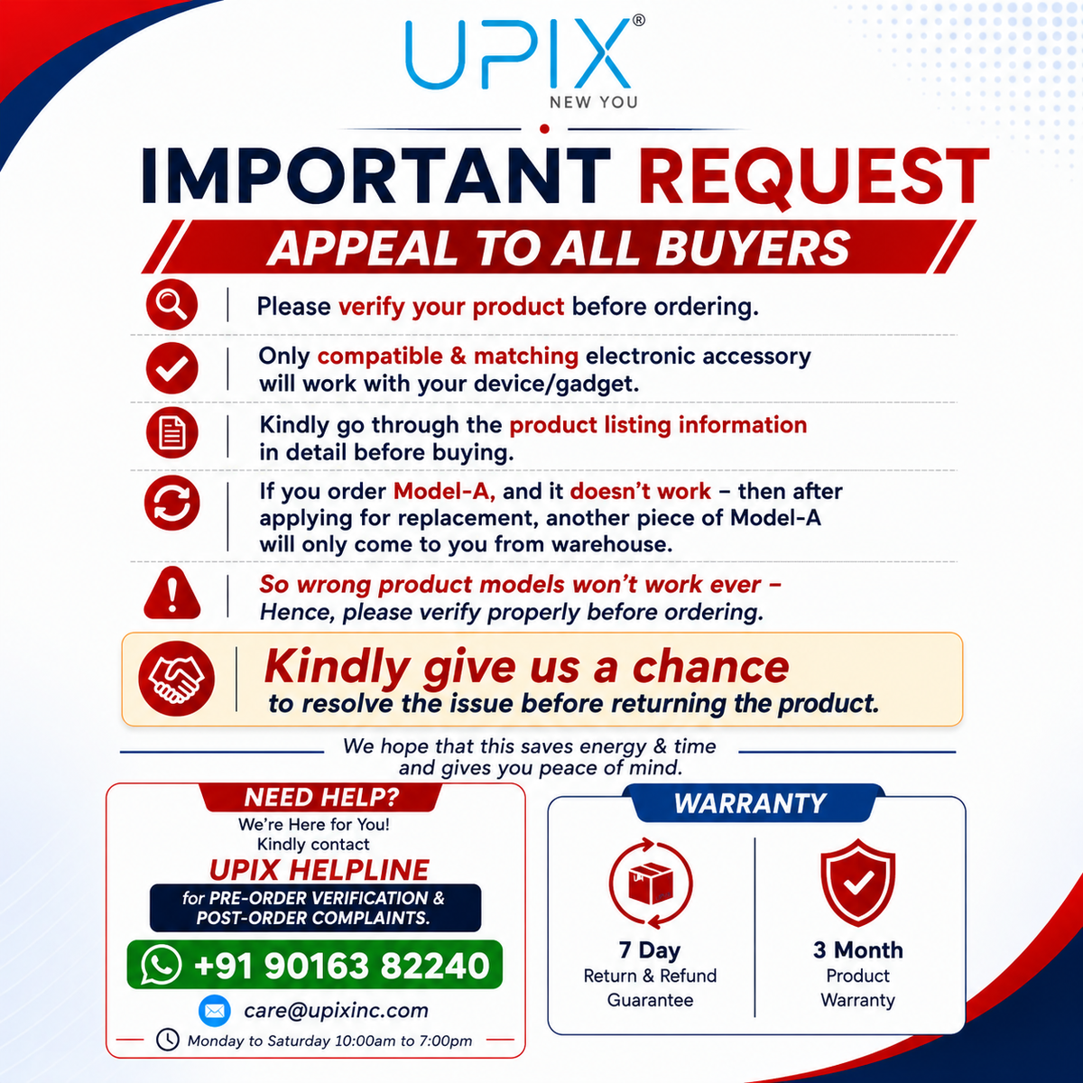 Upix Compatible Mitsubishi AC Remote No. 219 | with Backlight
