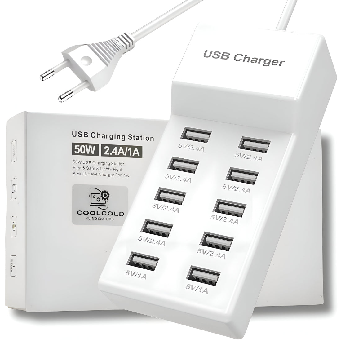 Upix USB Charger USB Charging Station 10 Port