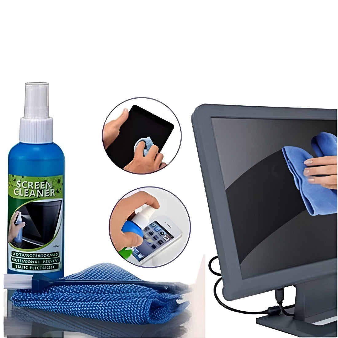 Upix 3 in 1 Screen Cleaning Kit with Brush and Micro Cloth