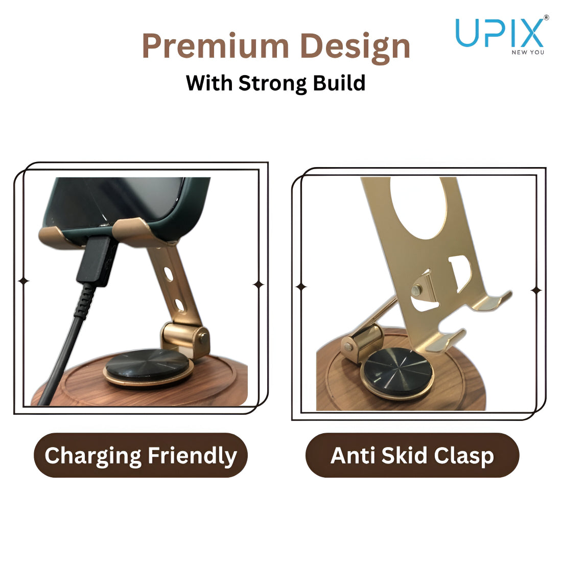 Upix Mobile Stand for iPhone, Samsung and All Smartphones – Office, Home Use