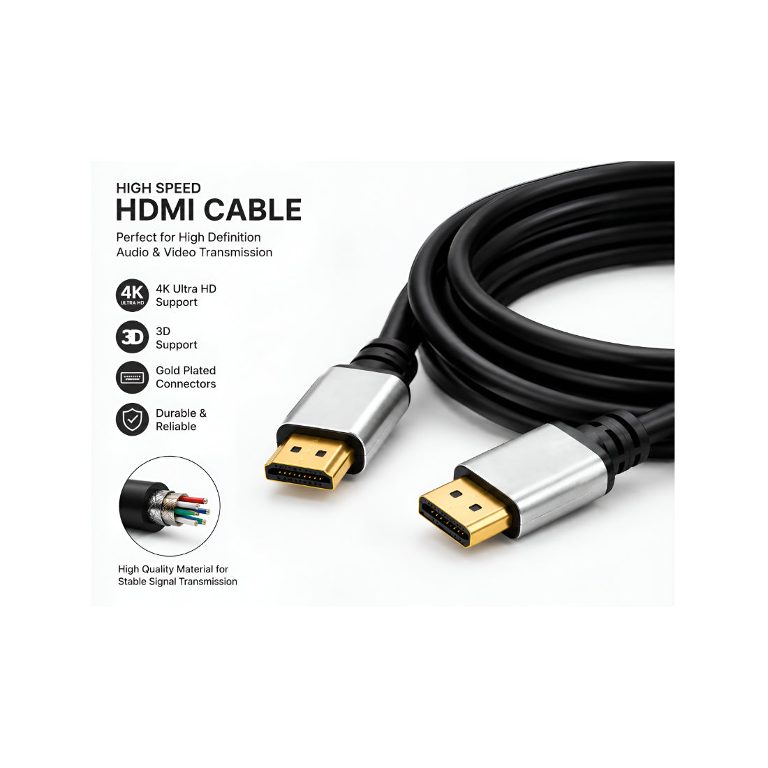Upix Male to Male HDMI Cable - 2.7 Meters