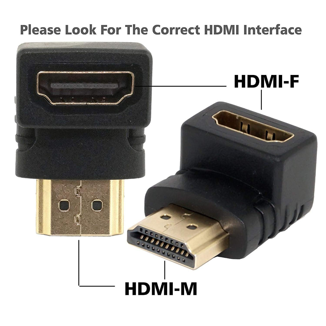 Upix HDMI Adapter (Male to Female), L-Shaped HDMI Jointer