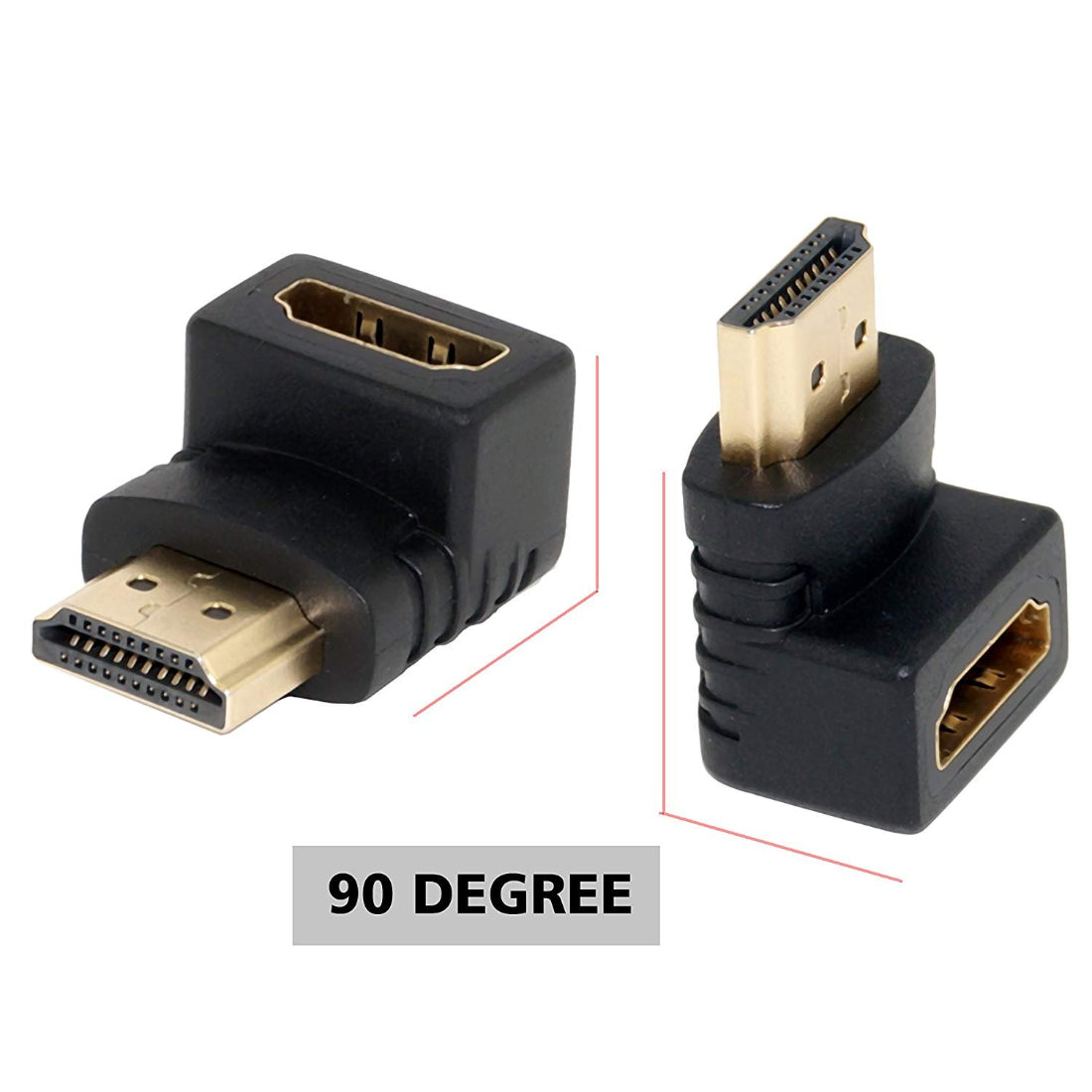Upix HDMI Adapter (Male to Female), L-Shaped HDMI Jointer