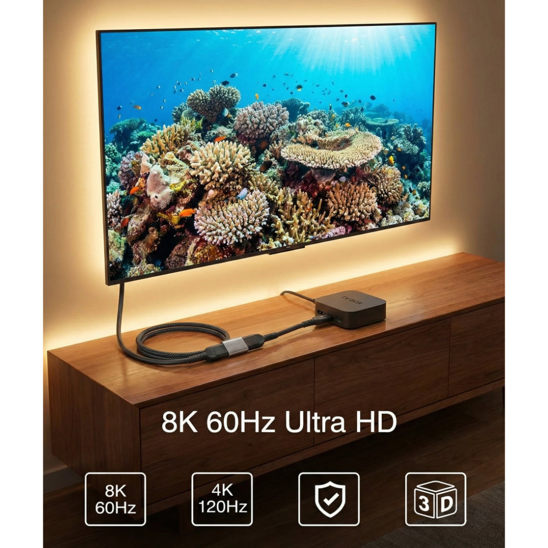Upix HDMI 2.1 Female-Female Adapter, 8K@60Hz 4K@144Hz, 48Gbps, Compatible for  TV, Monitor, Laptop, Projector, Gaming Console