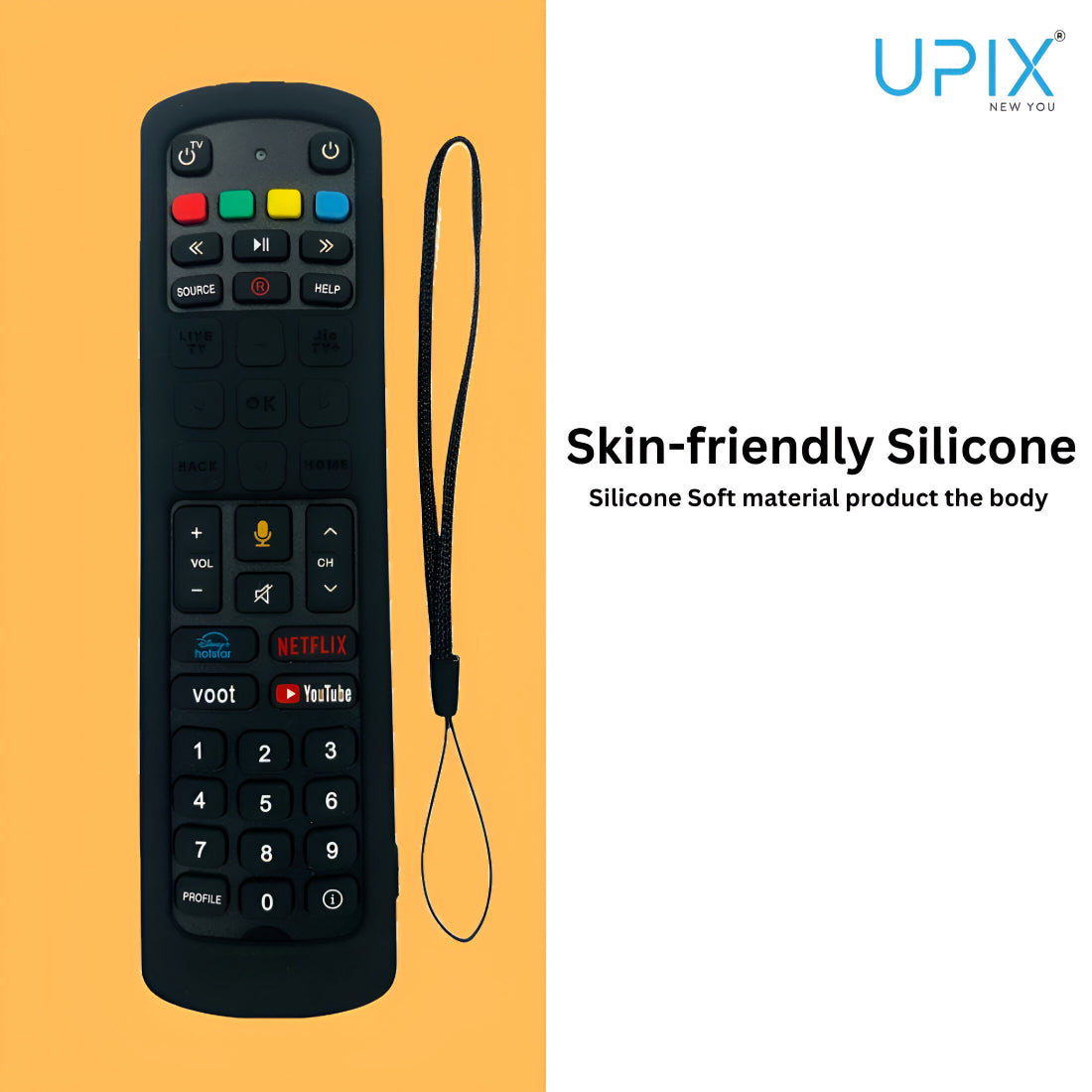 Upix Silicone TV Remote Cover Case Only for Jio Fiber Set Top Box Remote