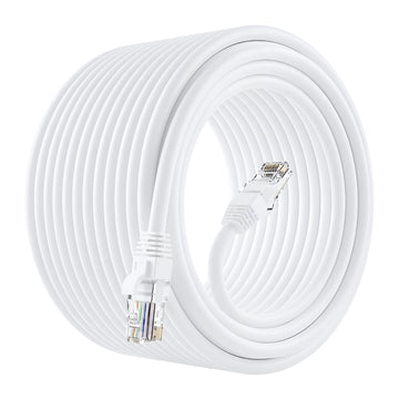 Upix Ethernet Patch Cord CAT6, RJ45 LAN Cable - 20 Meters (65.6 Feet) - White