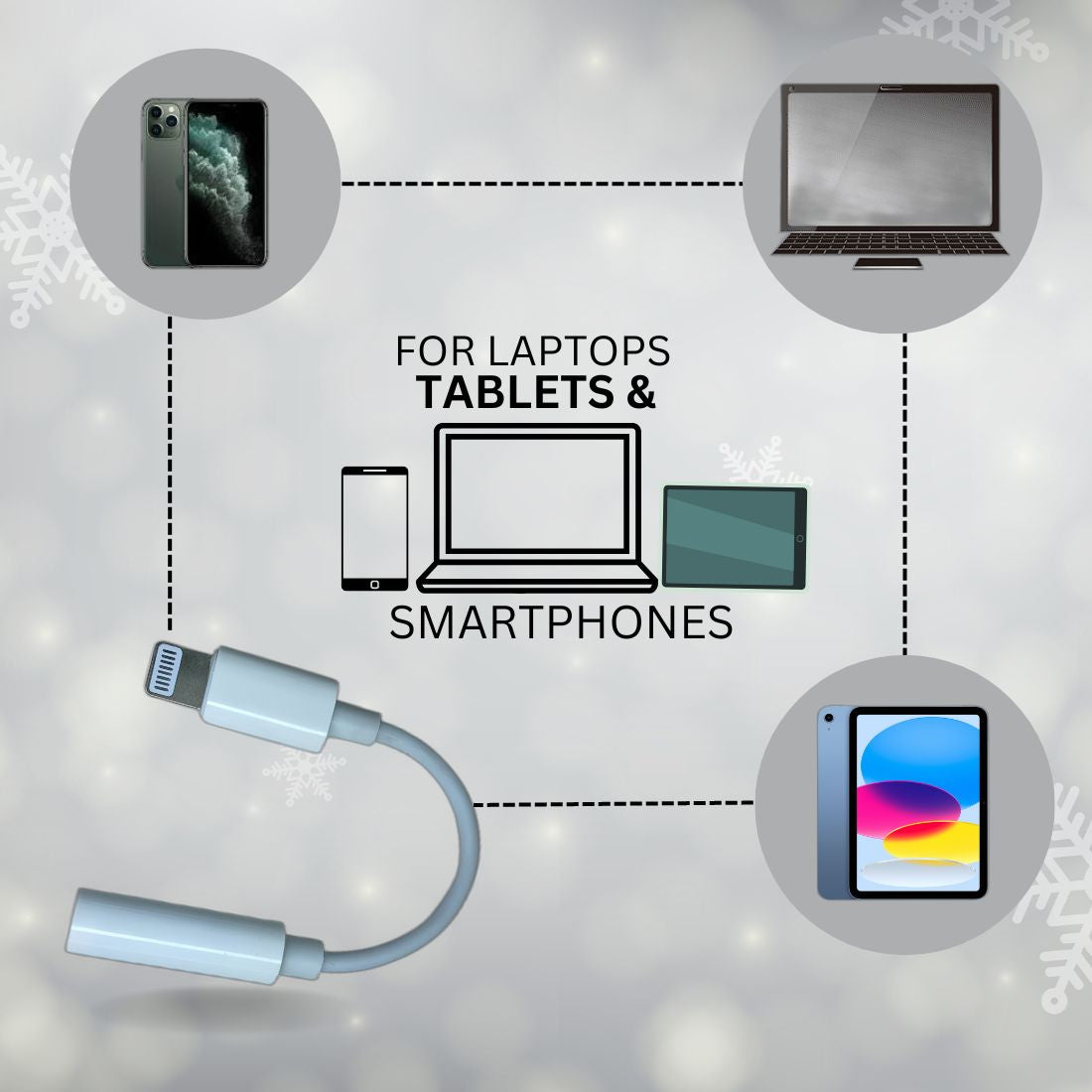 Upix Lightning to 3.5 mm Headphone/Earphone Jack Adapter, Compatible with iPhone 14/13/12/11