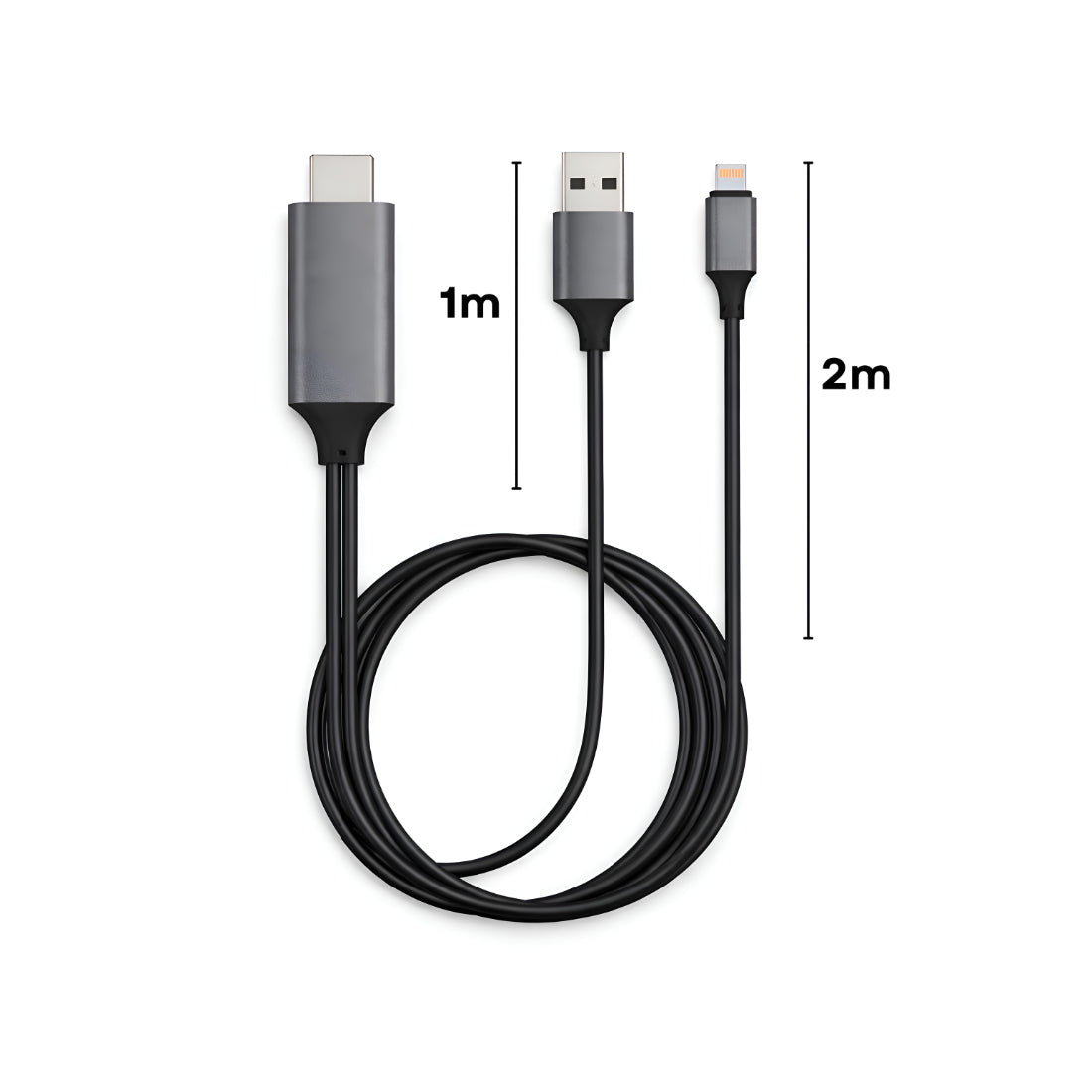 Upix Lightning to HDMI Cable 2M, Compatible for TV, Projector and Monitor, Phone Screen Mirroring Sync Cable with USB Charging Port