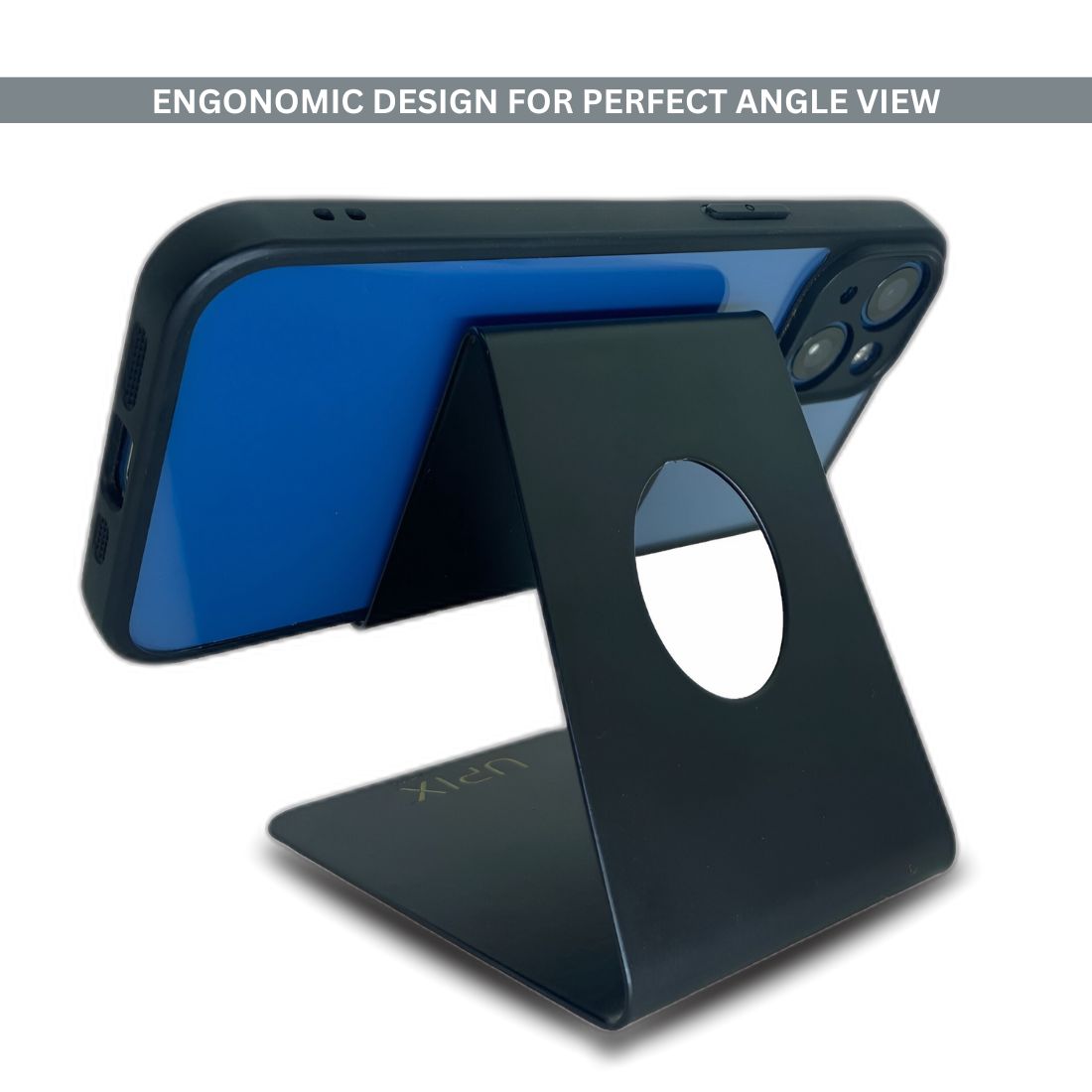 Upix Universal Mobile Holder Stand, Tabletop with Metal Body (Black)