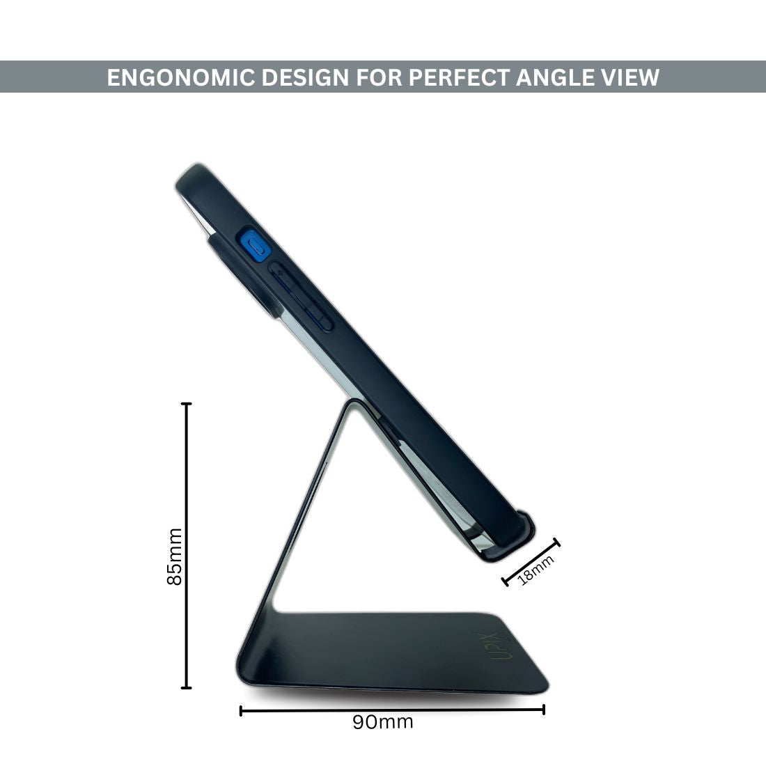 Upix Universal Mobile Holder Stand, Tabletop with Metal Body (Black)