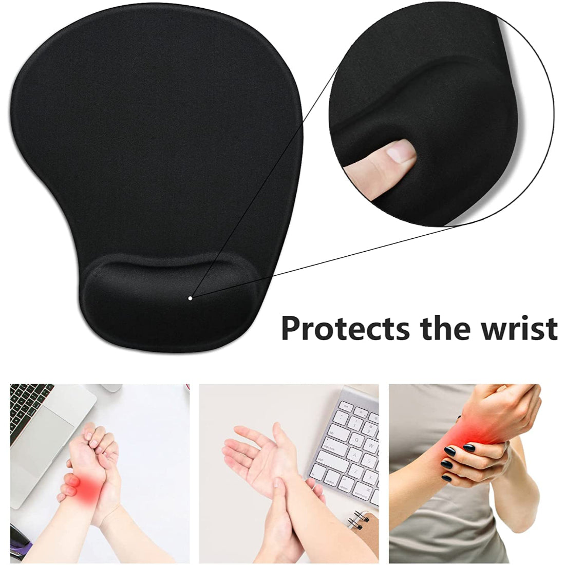 Upix Mouse Pad, Ergonomic Mouse Pad with Comfortable Gel Wrist Support and Lycra Cloth