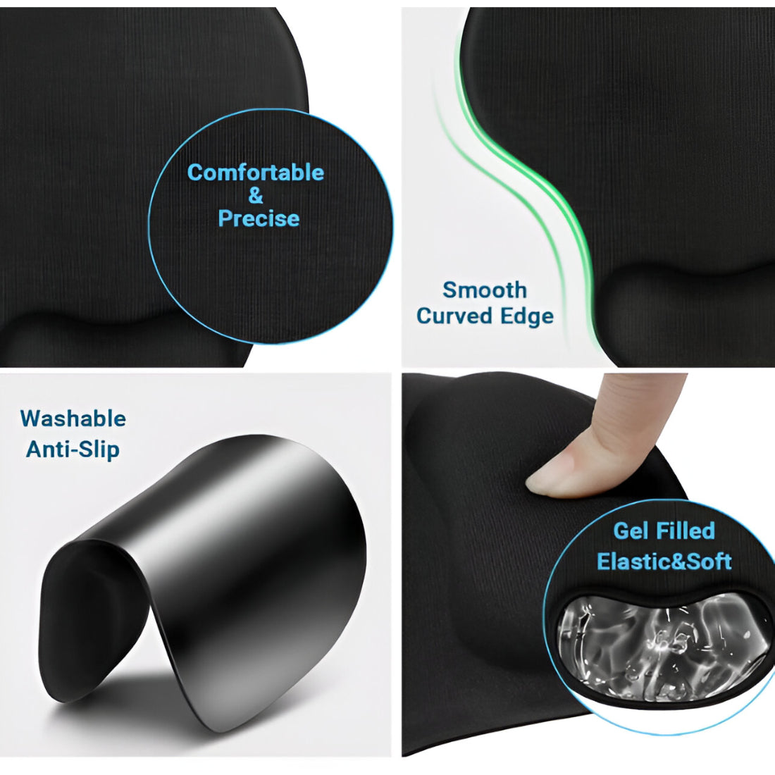 Upix Mouse Pad, Ergonomic Mouse Pad with Comfortable Gel Wrist Support and Lycra Cloth