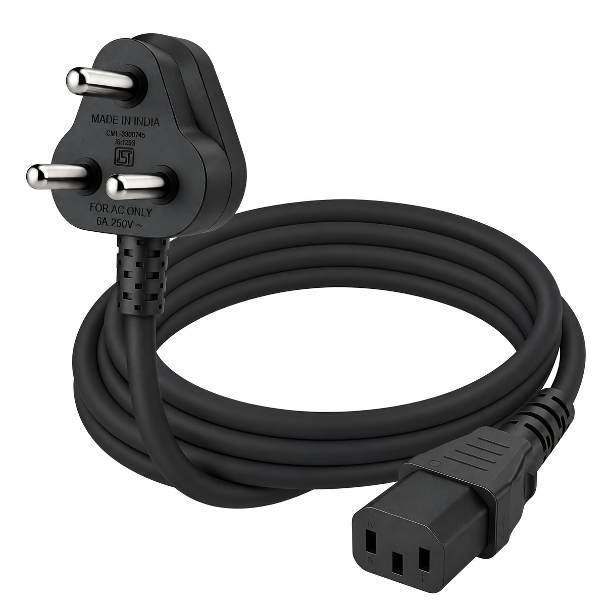 Upix 3 Pin Power Cord  for Computer Monitor, Printer, UPS - 1.3 Meters