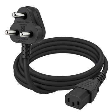 Upix 3 Pin Power Cord  for Computer Monitor, Printer, UPS - 1.3 Meters