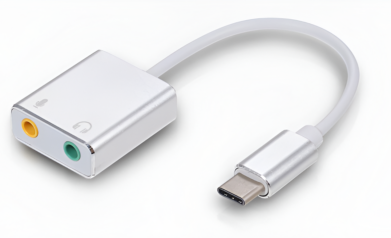 Upix External Sound Card, Aluminum Alloy Type C Audio AUX and MIC Sound Card