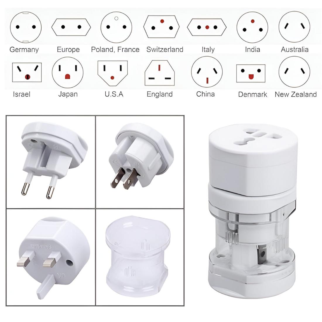 Upix Universal Multipurpose Travel Adapter for US, AUS, UK, EU, NZ, Europe, North/South America