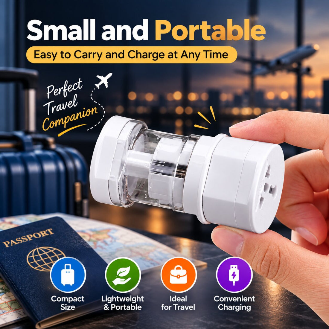 Upix Universal Multipurpose Travel Adapter for US, AUS, UK, EU, NZ, Europe, North/South America