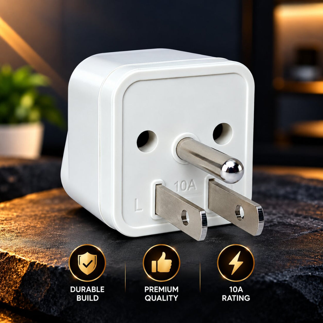 Upix World to US/Canada/Japan (Type B) Travel Adapter Plug, India to USA, India to Canada, India to Japan