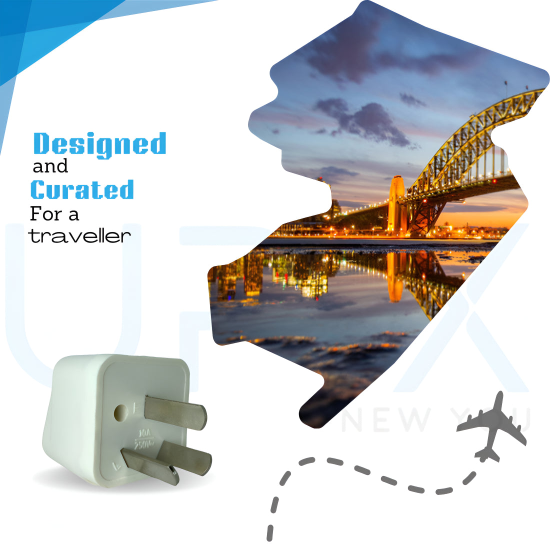 Upix World to Australia, China, New Zealand (Type I) Travel Adapter Plug, World (India, USA, Canada, and More)