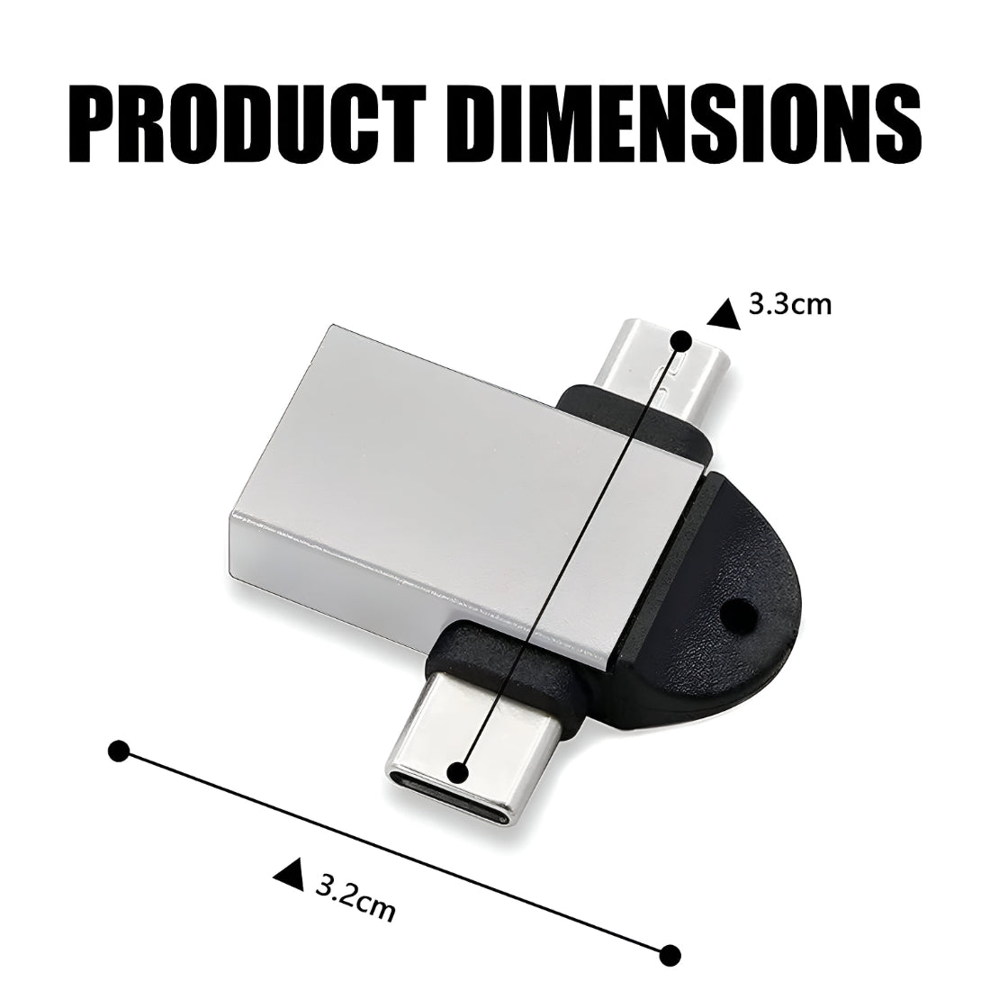 Upix 2 in1 OTG Adapter USB 3.0 to Type-C with Micro-USB Port Converter