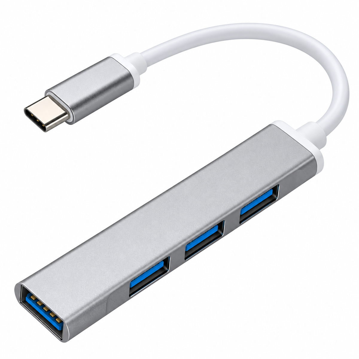 Upix 4 in 1 Portable USB C Hub (Type-C to 4 USB-A Ports) with Aluminum Shell