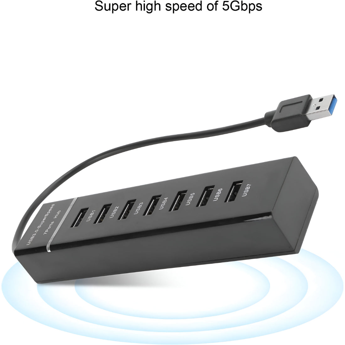 Upix 7 Port USB 3.0 Hub with Hi Speed Data Transfer, LED Indication, 30.4 cm Cable