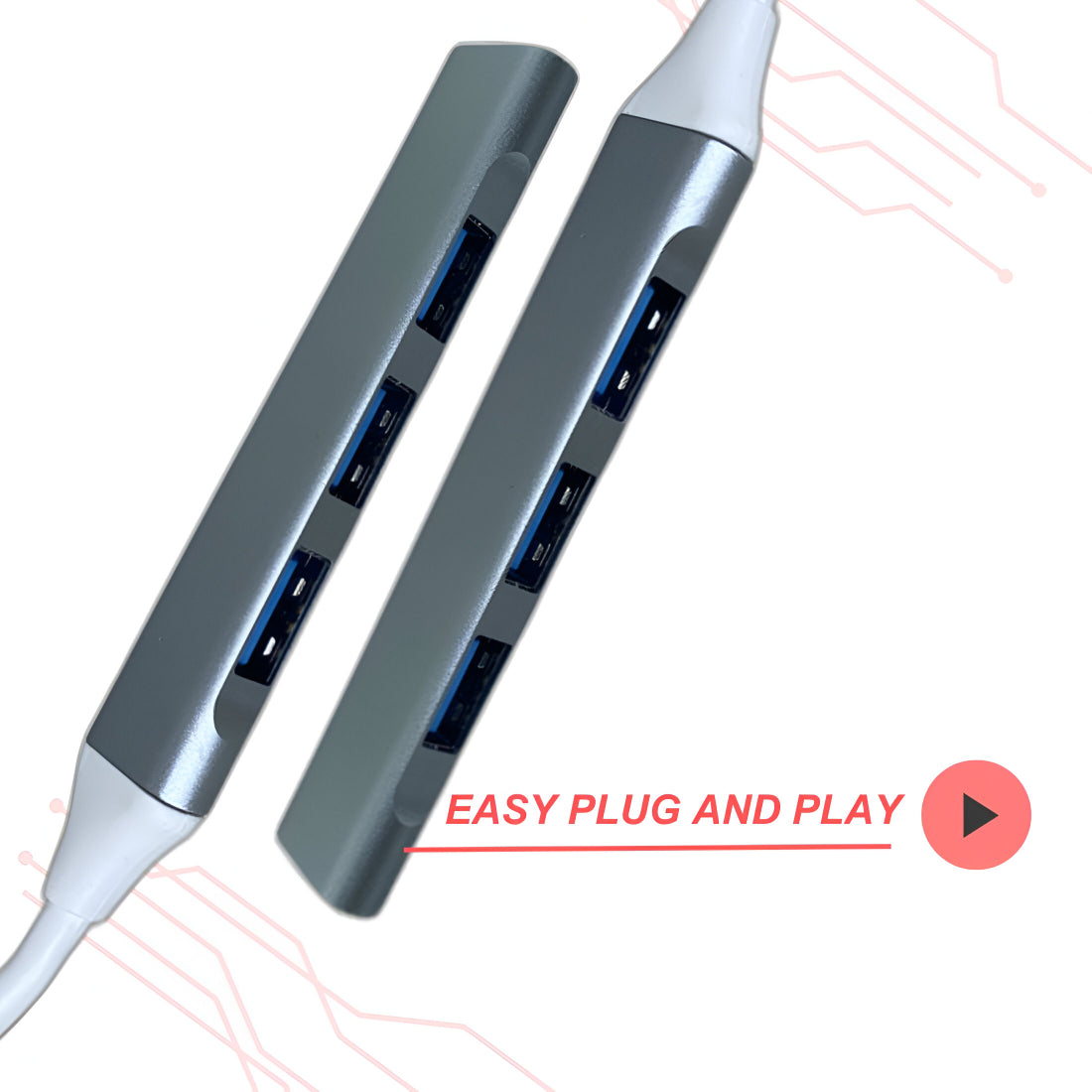 Upix 4 Port USB 3.0 Hub with Hi Speed Data Transfer