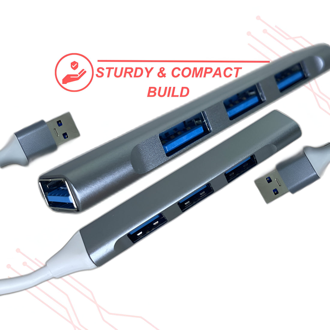 Upix 4 Port USB 3.0 Hub with Hi Speed Data Transfer