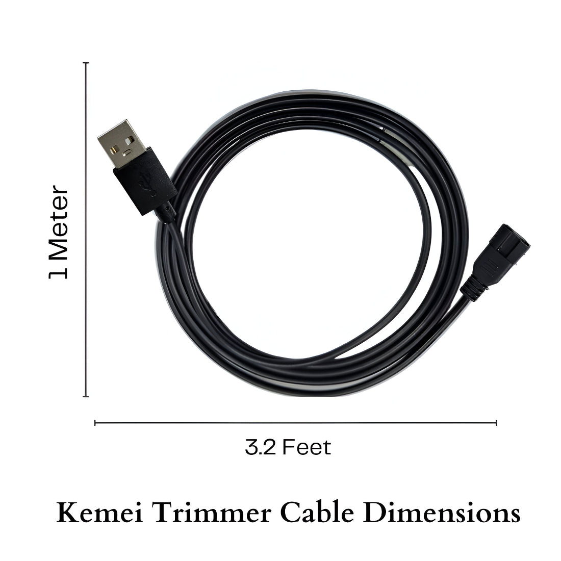 Upix USB Kemei Trimmer Charging Cable 1 Meter, Compatible for Kemei Trimmer (Works with 5V USB Adapter)