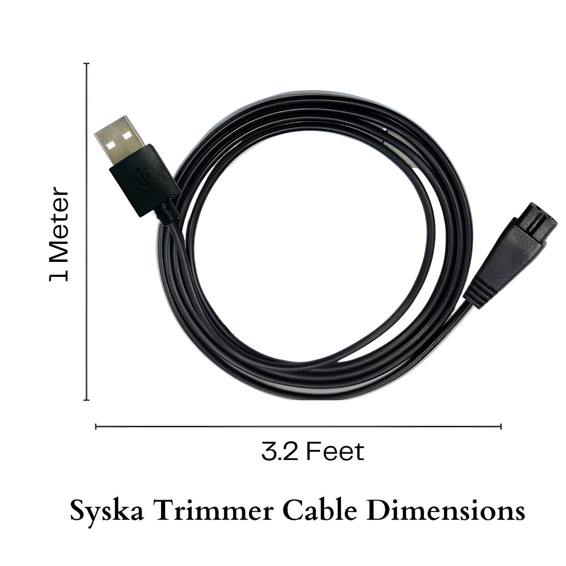 Upix USB Syska Trimmer Charging Cable 1 Meter, Compatible for Syska Trimmer (Works with 5V USB Adapter)