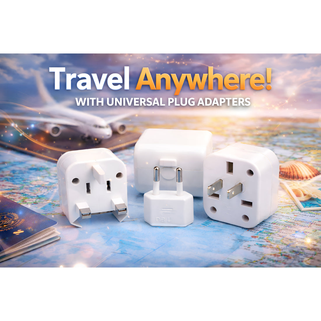 Upix Universal Worldwide Travel Adapter, All-in-One International Plug Converter with Carry Case