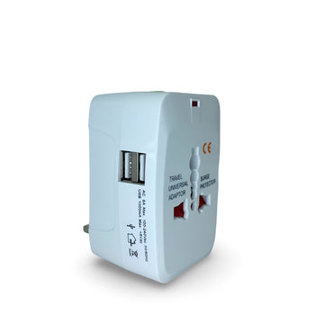 Upix Universal Travel Adapter Type A with 100-240V 6A, 2 USB Ports, USB 1000mA Max
