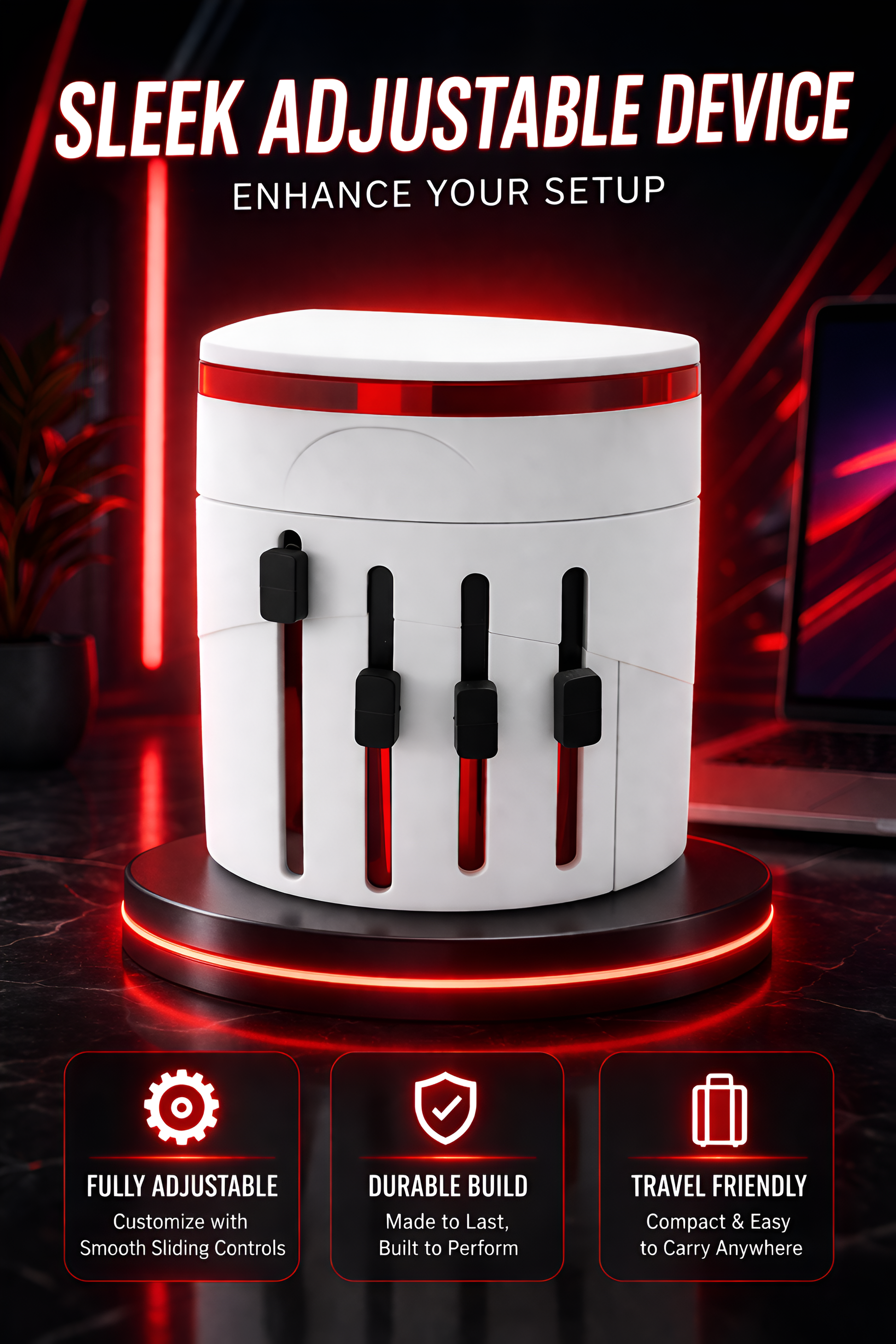 Upix Universal Travel Adapter 1300W Worldwide All-in-One Power Converter with Dual USB Ports