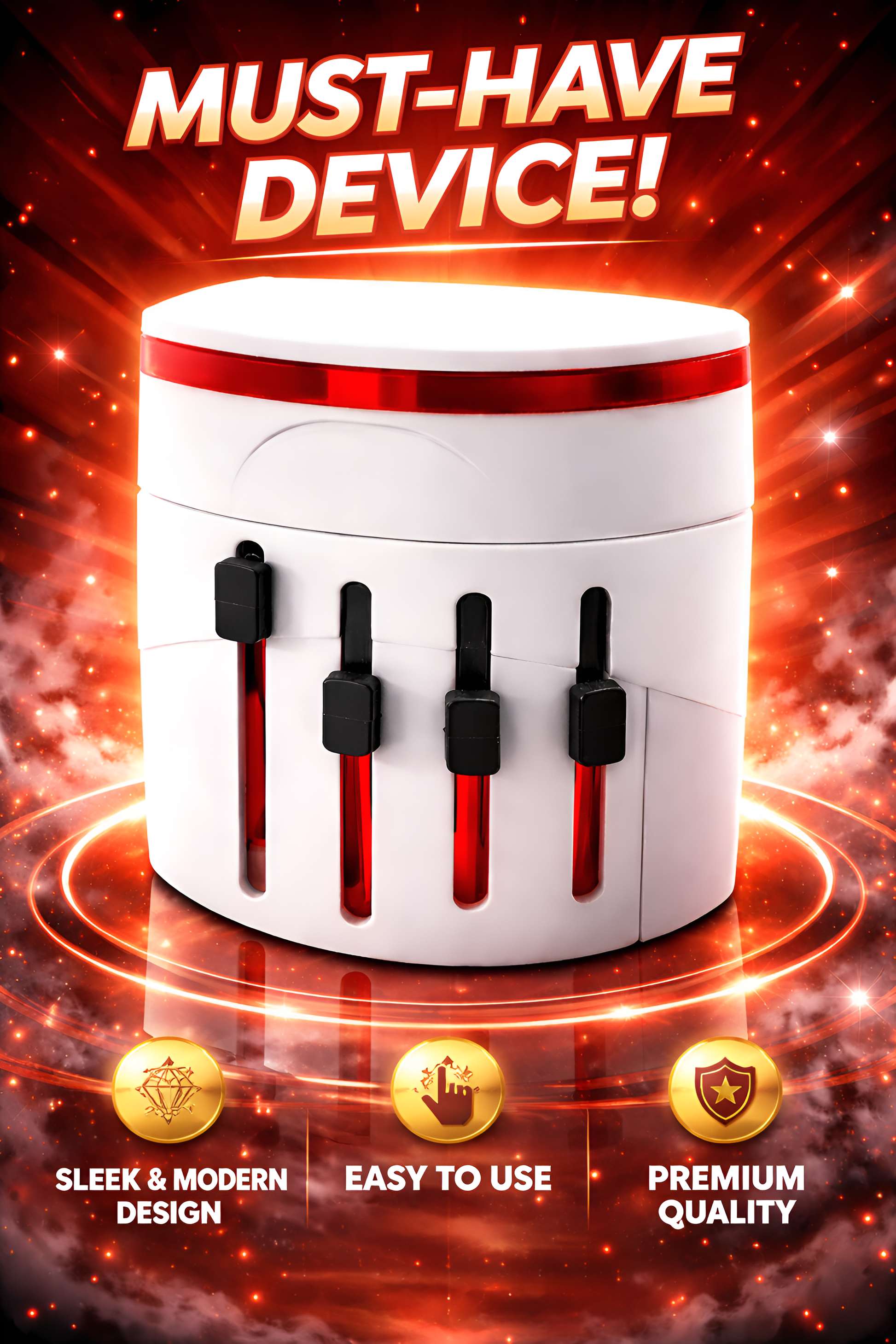 Upix Universal Travel Adapter 1300W Worldwide All-in-One Power Converter with Dual USB Ports