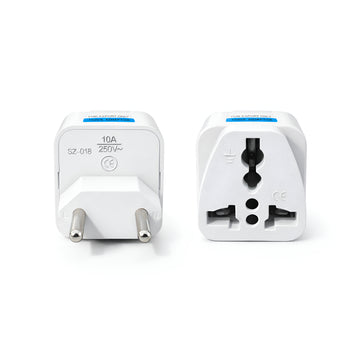Upix World to India Two Prong Travel Adapter Plug - USA, UK, China, Canada, Australia Adapter