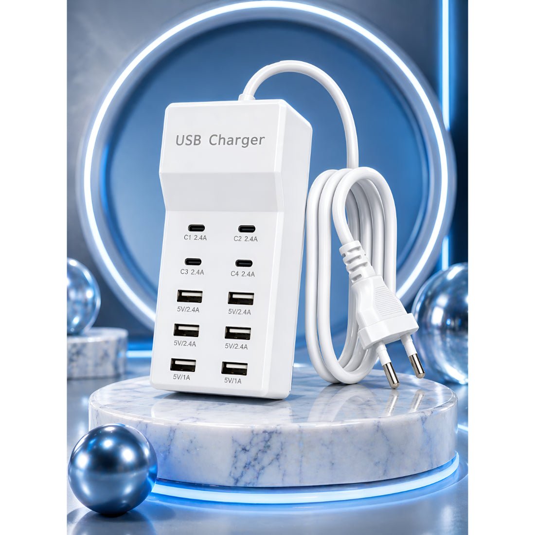 Upix 10-Port USB C Charging Station with 4 USB-C Ports and 6 USB-A Ports - Upix Inc.