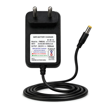 Upix 21V 1A Battery Charger for Kids Ride-On Car/Bike, Auto Cut-Off SMPS Power Adapter with LED Indicator, DC Pin - Upix Inc.