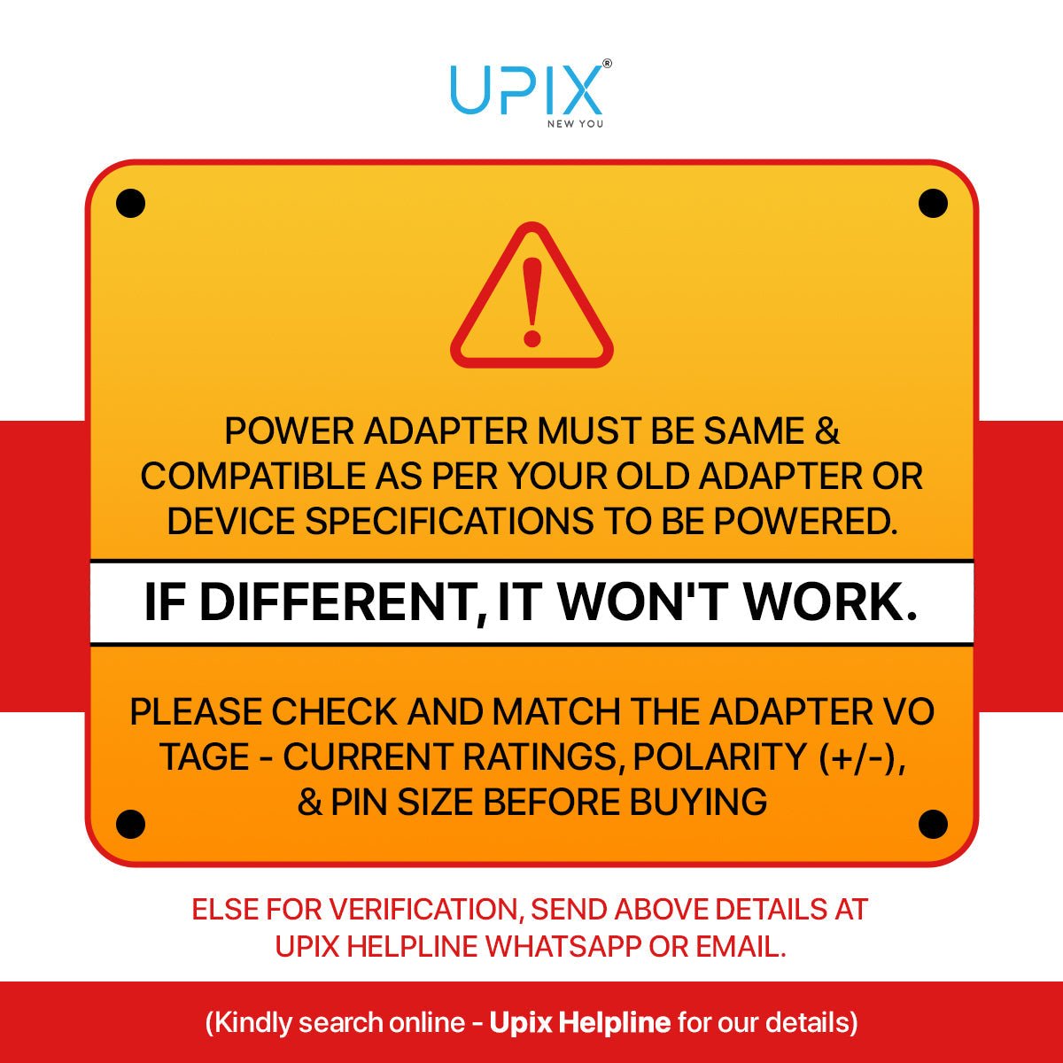 Upix 21V 1A Battery Charger for Kids Ride-On Car/Bike, Auto Cut-Off SMPS Power Adapter with LED Indicator, DC Pin - Upix Inc.