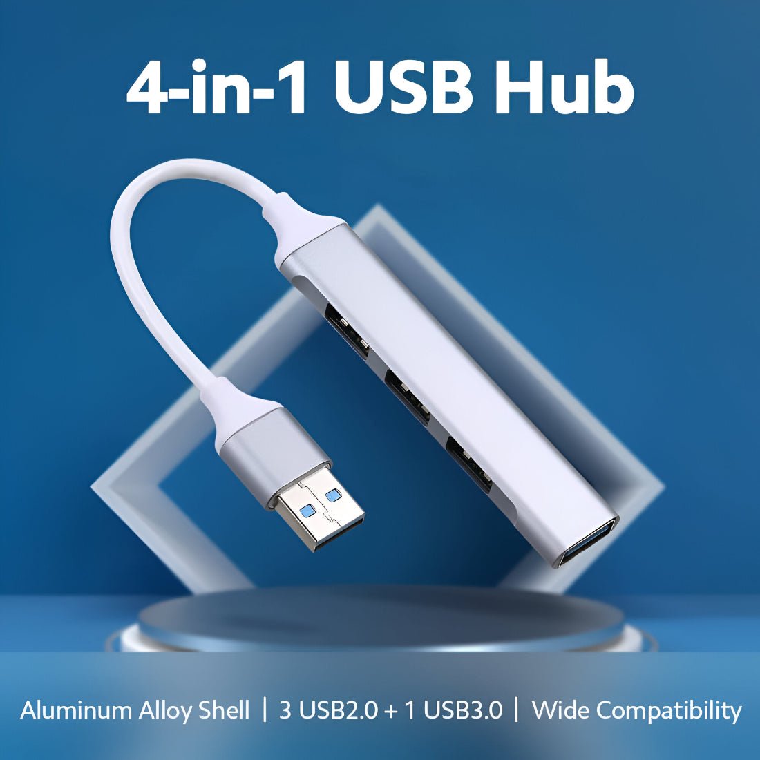 Upix 4 in 1 Portable USB C Hub (Type-C to 4 USB-A Ports) with Aluminum Shell - Upix Inc.