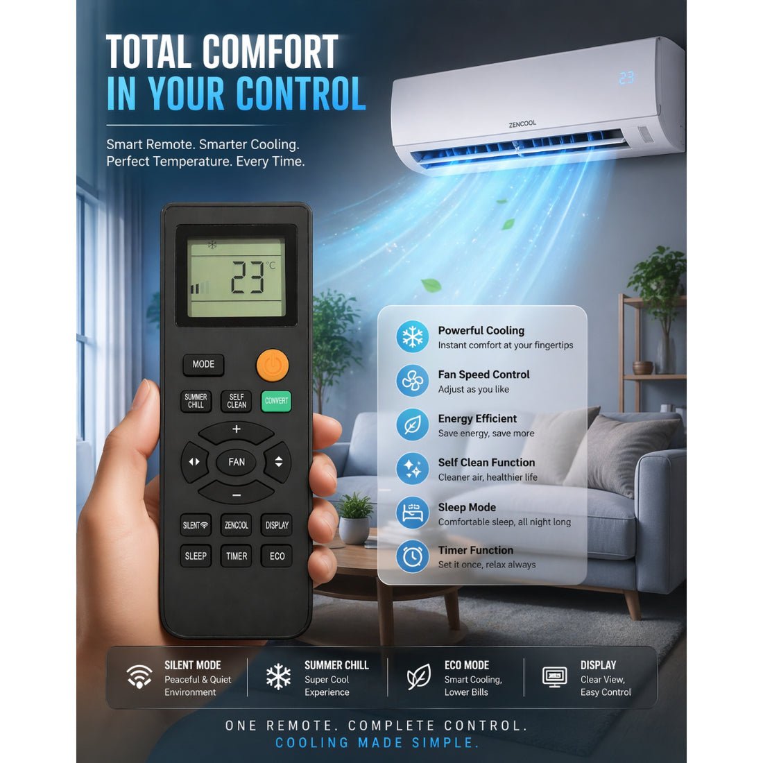 Upix Comaptible Croma AC Remote No. 291A (No Backlight) - Upix Inc.