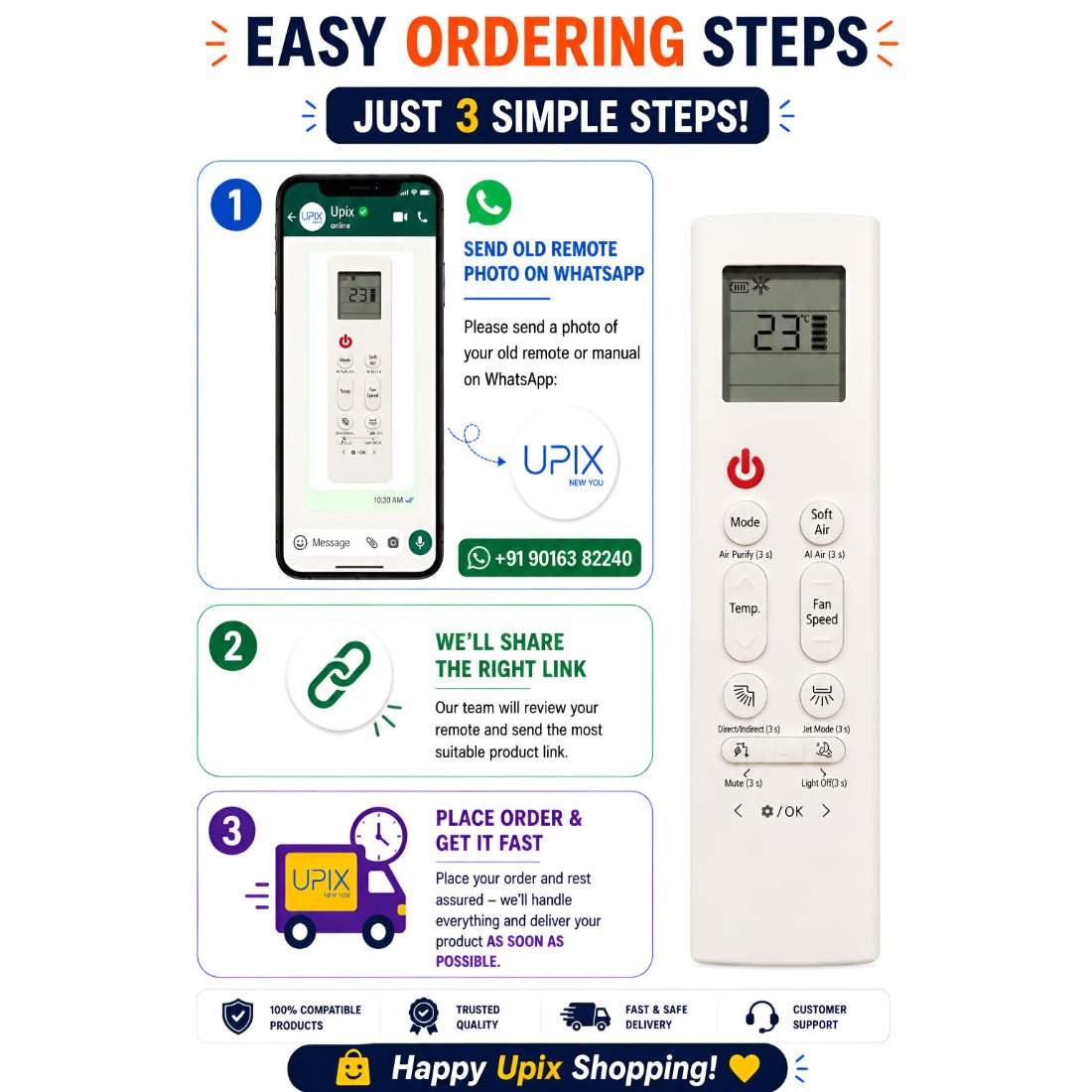 Upix Compatib LG AC Remote No. 356C | No Backlight - Upix Inc.