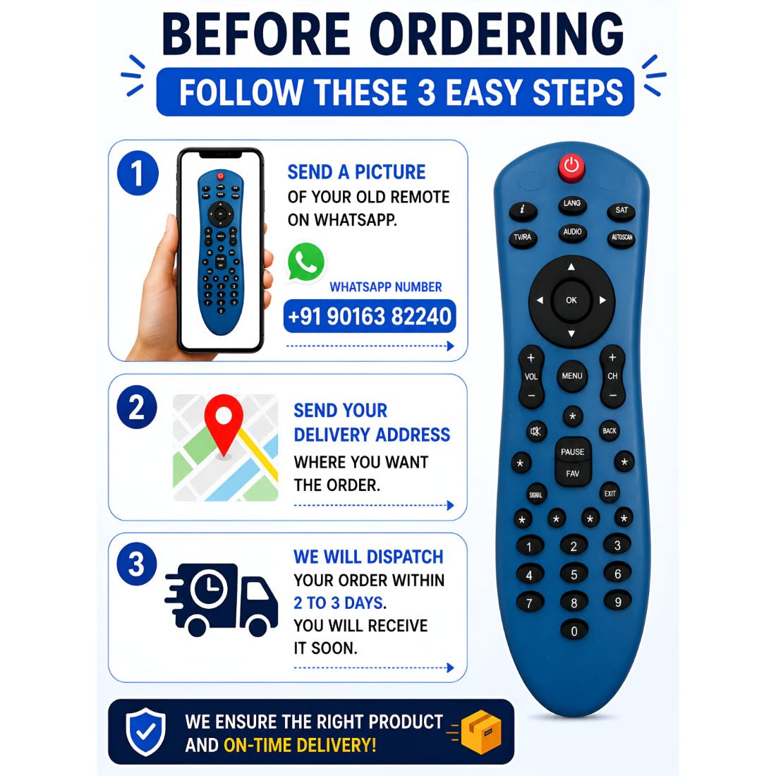 Upix Compatible DVB Free Dish DTH Remote No. 1433 - Upix Inc.
