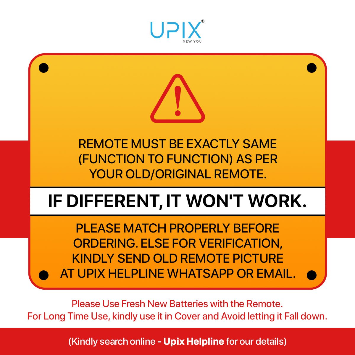 Upix Compatible Intex AC Remote No. 134 (No Backlight) - Upix Inc.