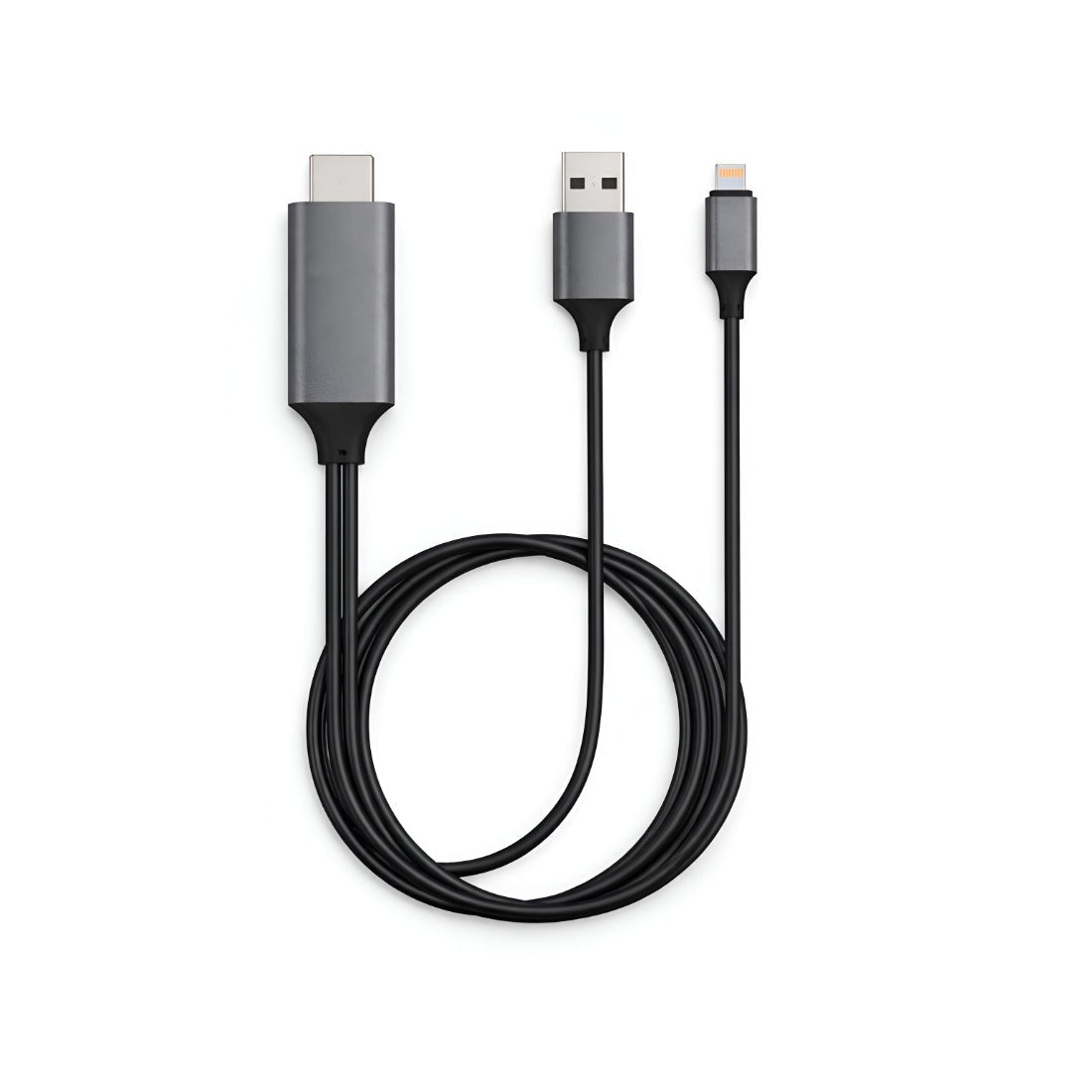 Upix Lightning to HDMI Cable 2M, Compatible for TV, Projector and Monitor, Phone Screen Mirroring Sync Cable with USB Charging Port - Upix Inc.