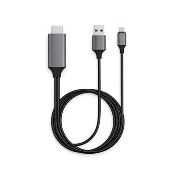 Upix Lightning to HDMI Cable 2M, Compatible for TV, Projector and Monitor, Phone Screen Mirroring Sync Cable with USB Charging Port - Upix Inc.