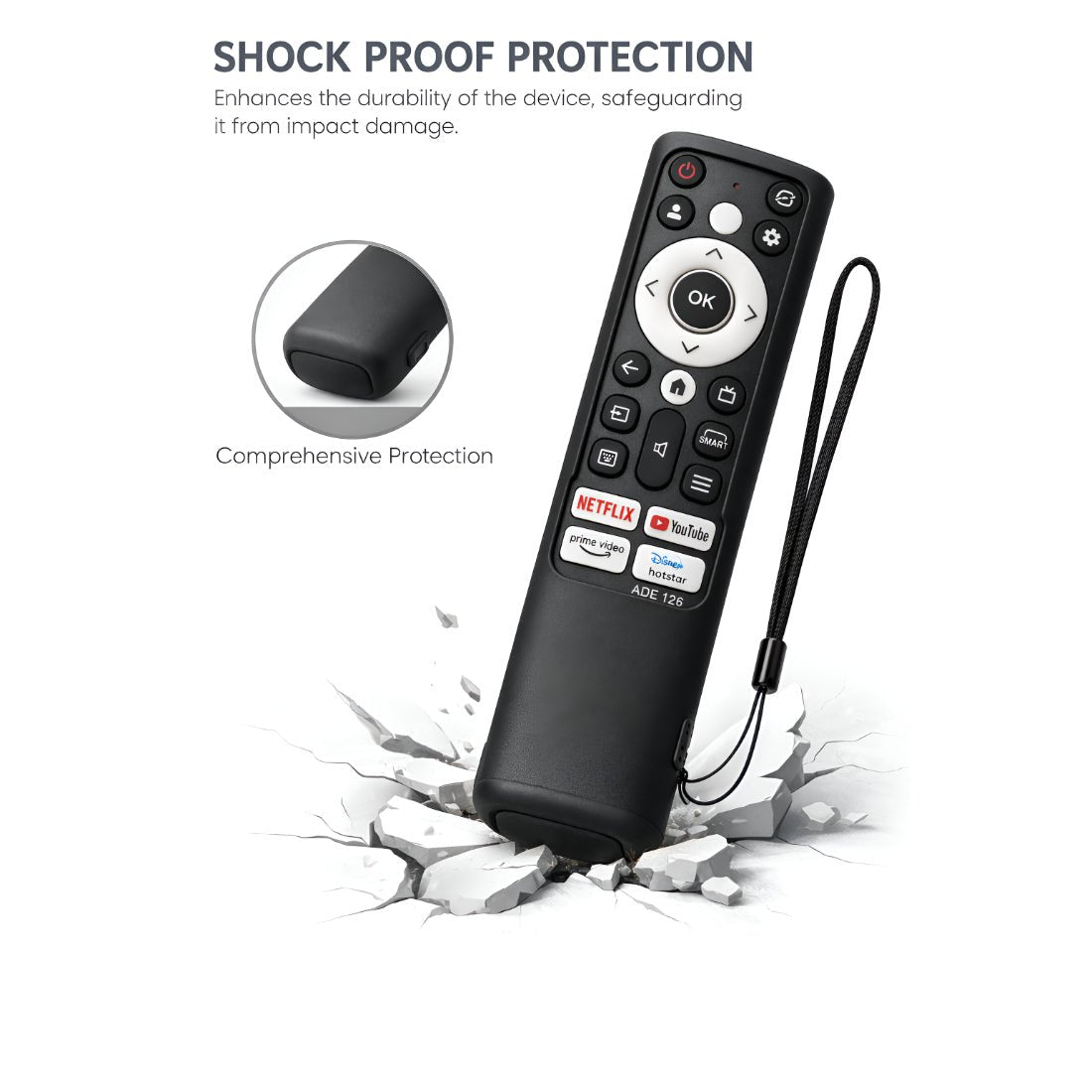 Upix Silicone Protective Cover for Acer Smart TV Remote – Soft Silicone Case Only (Black) - Upix Inc.