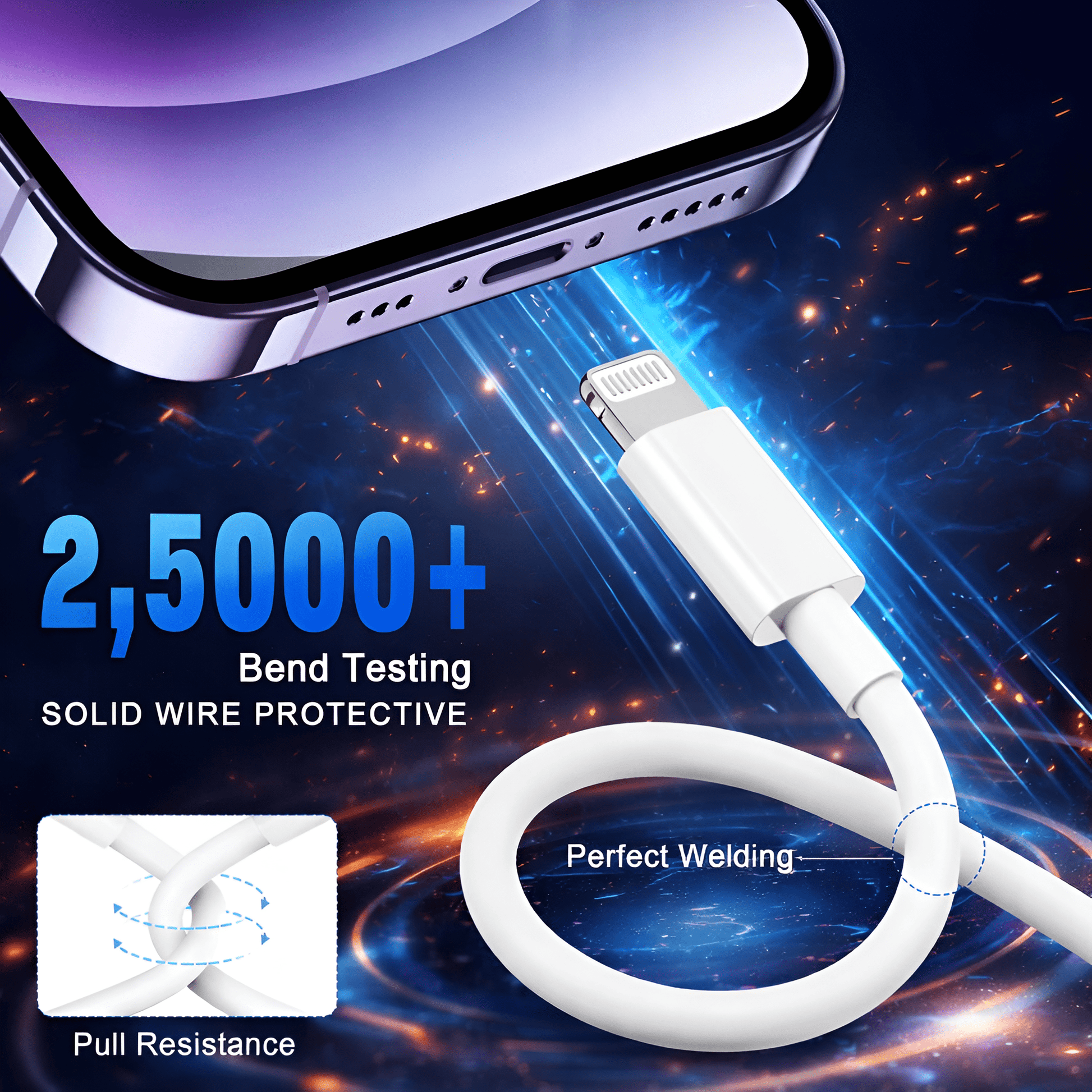 Upix Type C to Lightning Cable 30cm (0.98 Feets), Compatible for i-Phone 14/13/12/11/X/i-Pad - White - Upix Inc.