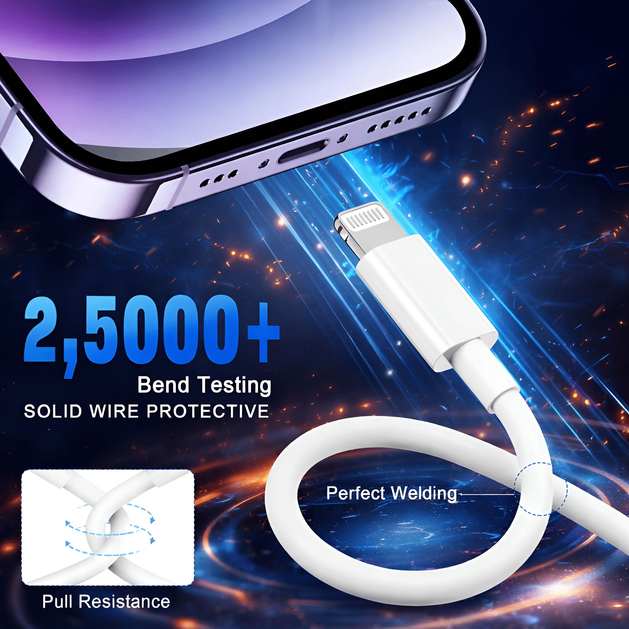 Upix Type C to Lightning Cable 30cm (0.98 Feets), Compatible for i-Phone 14/13/12/11/X/i-Pad - White - Upix Inc.
